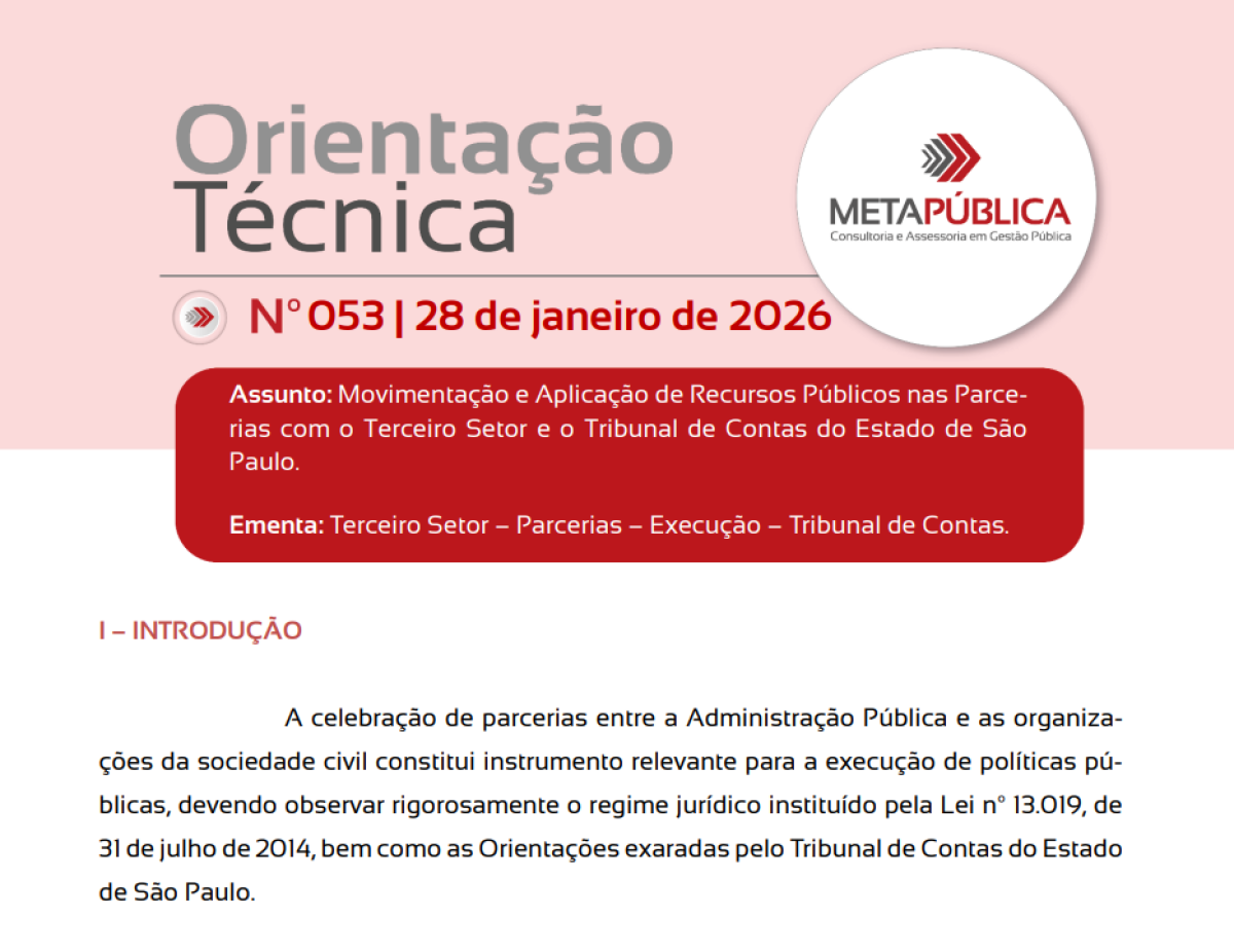 Imagem principal de ORIENTAÇÃO TÉCNICA Nº 53 - 28 de janeiro de 2026